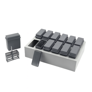 Bateria de Coloración con 12 Cubetas y 2 Cestillos