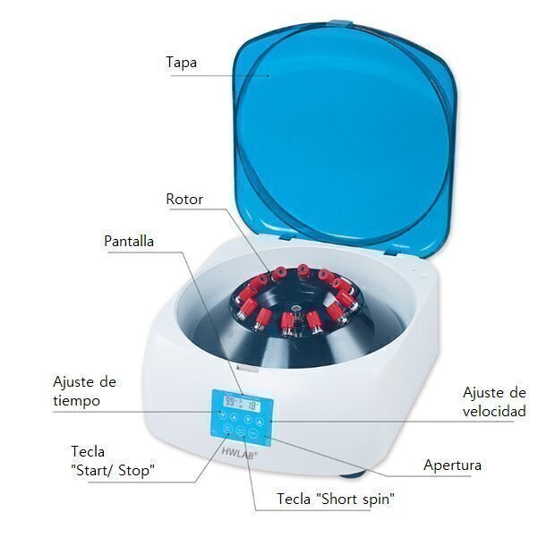 Centrifuga clinica con rotor angular para 12 tubos de 15ml. PRP/ PRF Marca BioSmartest, modelo HW12