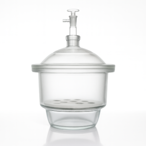 Desecador de Vacío 180 mm - Transparente con Llave y Placa de Porcelana