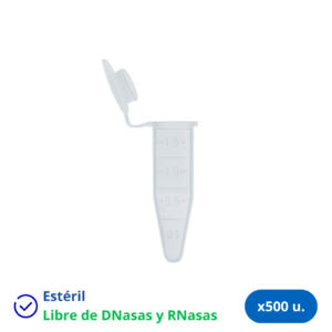 Tubo Eppendorf 1,5 ml Estéril - Bolsa x 500 unidades