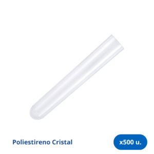 Tubo 12 x 75 mm Poliestireno - Bolsa x 500 Unidades