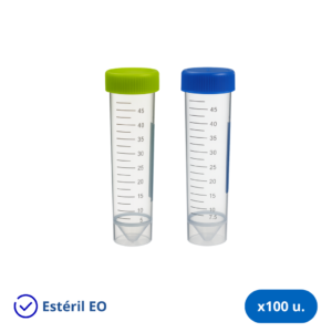 Tubo de Centrífuga con Faldón 50 ml Estéril - Bolsa x 100 Unidades