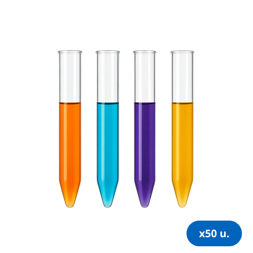 Tubo Cónico x 15 ml de Vidrio Borosilicato - Caja x 50 Unidades