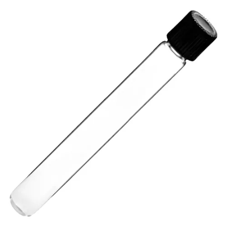 Tubo 13 x 100 mm de Vidrio Borosilicato con Tapa Rosca Bakelita - Caja x 100 Unidades