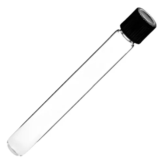 Tubo 13 x 100 mm de Vidrio Borosilicato con Tapa Rosca Bakelita - Caja x 10 Unidades